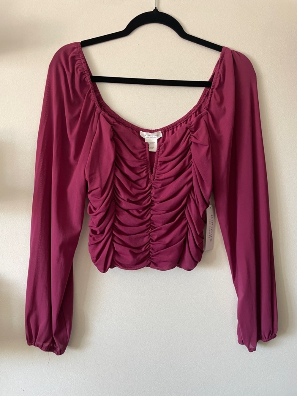 KIRIOUS Los Angeles|Ruched Crop Top|Large|NWT